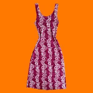 90's 00's vintage pink tropical floral slinky y2k bodycon maxi dress LARGE